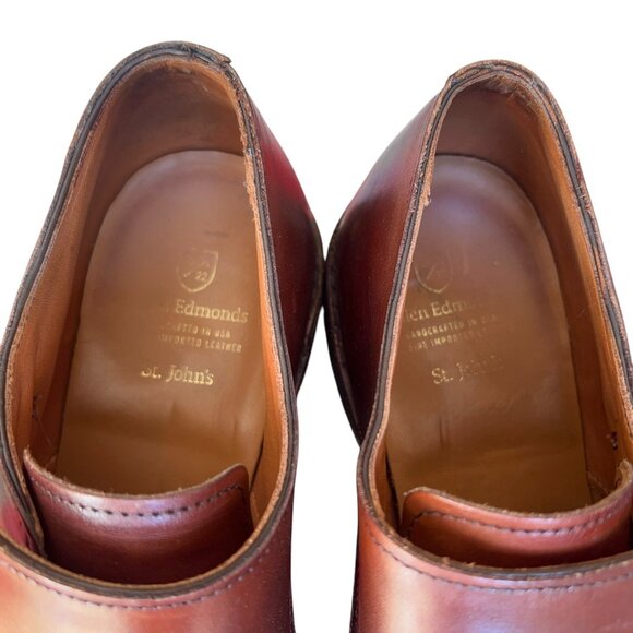 Allen Edmonds St Johns Double Monk Strap Cap Toe Shoes Brown Leather Mens 11 B